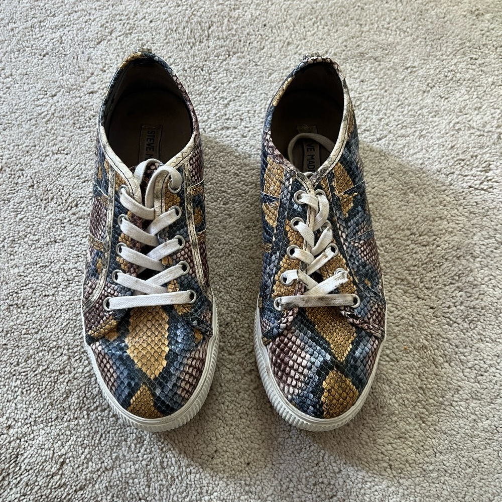 Steve Madden Snakeskin Platform Sneakers